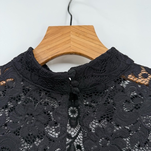 Torrid Black Lace Mock Neck Sweetheart Sheath Black Dress Long Sleeve Size 2X - Picture 15 of 15